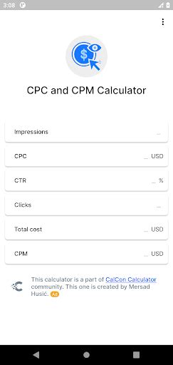 CPC and CPM Calculator.